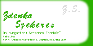 zdenko szekeres business card